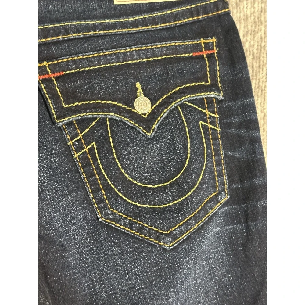 True Religion Jeans GENO Big T Flap Relaxed Slim Mens 42x32 Dark Mahogany Wash
